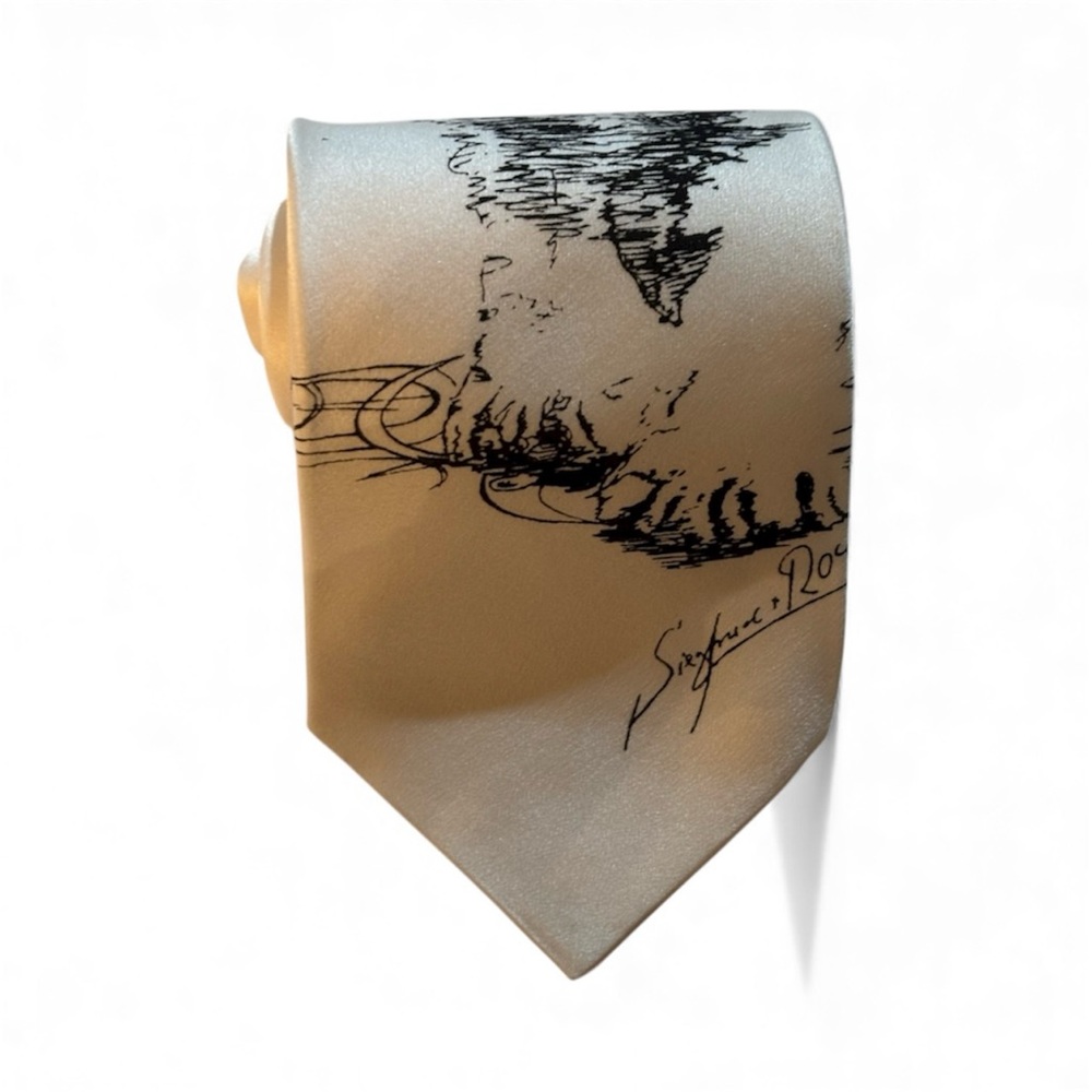 Vtg Siegfried & Roy Mirage Las Vegas White Tiger Silk Tie Komar Germany Zodiac
